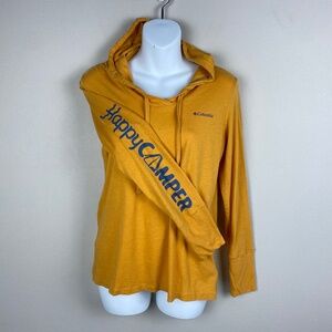 Columbia Happy Camper Logo Jersey Hoodie Tee - Size Medium